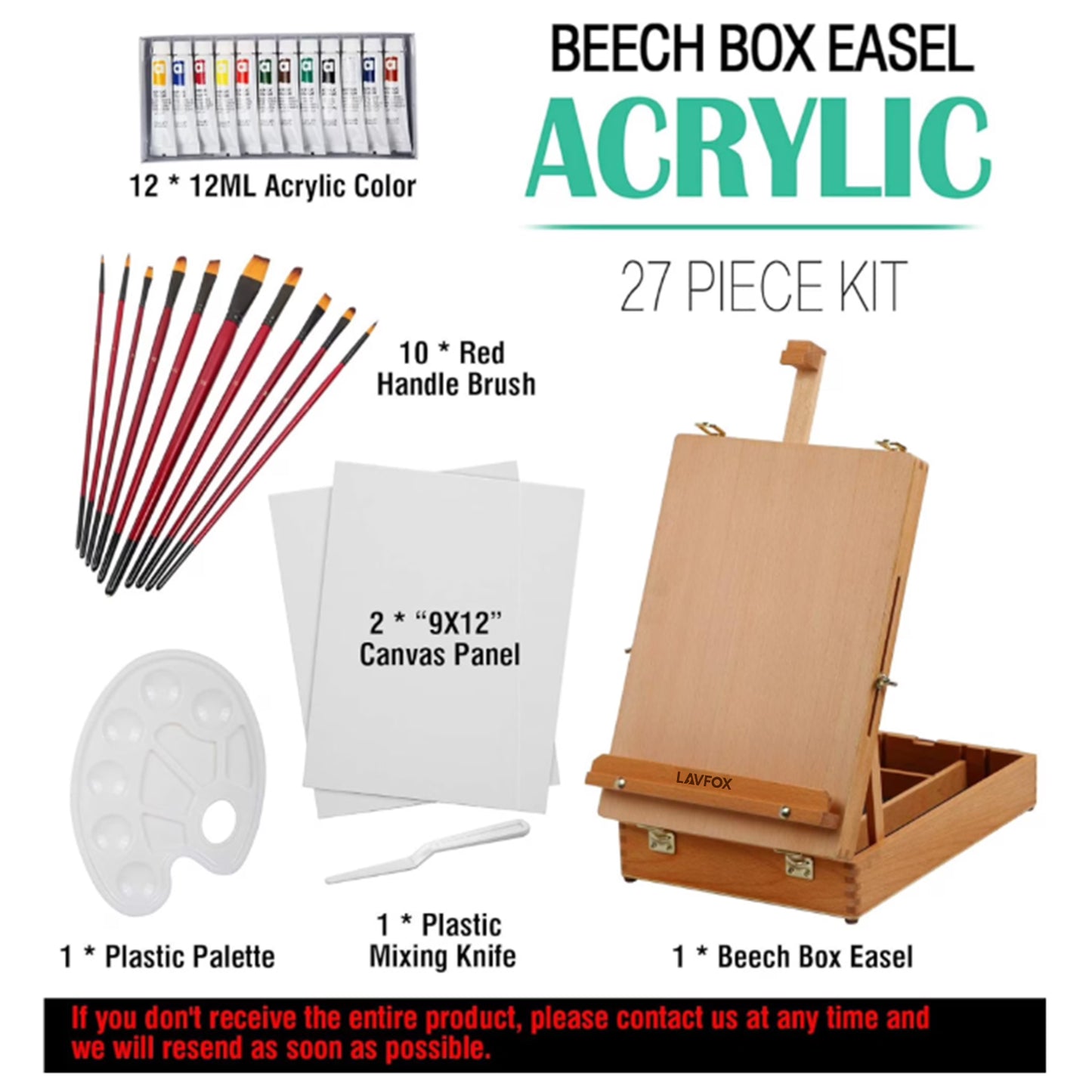 Wooden Tabletop Easel, Portable Solid Wood Desktop Sketchbox for Painting & Drawing, Pro & Beginner