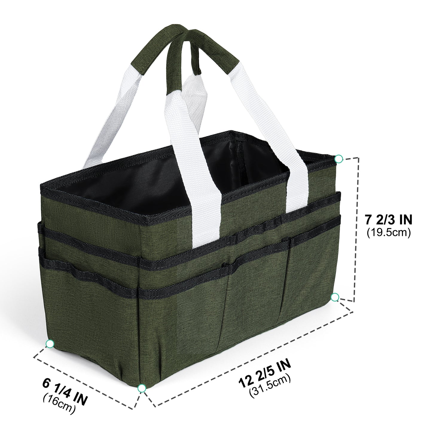 LAVFOX Craft Organizer Tote Bag, Multi-Pocket Art Storage Caddy Bag for Sewing, Scrapbooking, and Drawing, Portable Desktop Utility Organizer for School, Medical, and Office Supplies