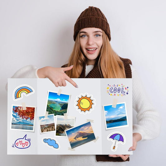 LAVFOX White Trifold Poster Board, Tabletop Presentation Board for Science Fair, School Projects, and Business Exhibitions Fair, Classroom Projects, and Desktop Presentations