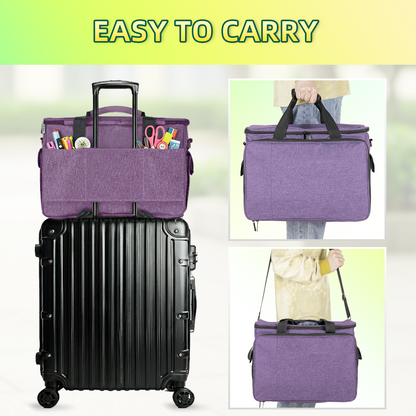 Sewing Machine Carrying Case, Portable Travel Bag with Shoulder Strap, Universal Heavy Duty Storage Tote for Standard Sewing Machines