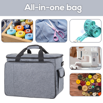 Sewing Machine Carrying Case, Portable Travel Bag with Shoulder Strap, Universal Heavy Duty Storage Tote for Standard Sewing Machines