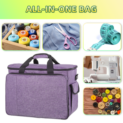 Sewing Machine Carrying Case, Portable Travel Bag with Shoulder Strap, Universal Heavy Duty Storage Tote for Standard Sewing Machines