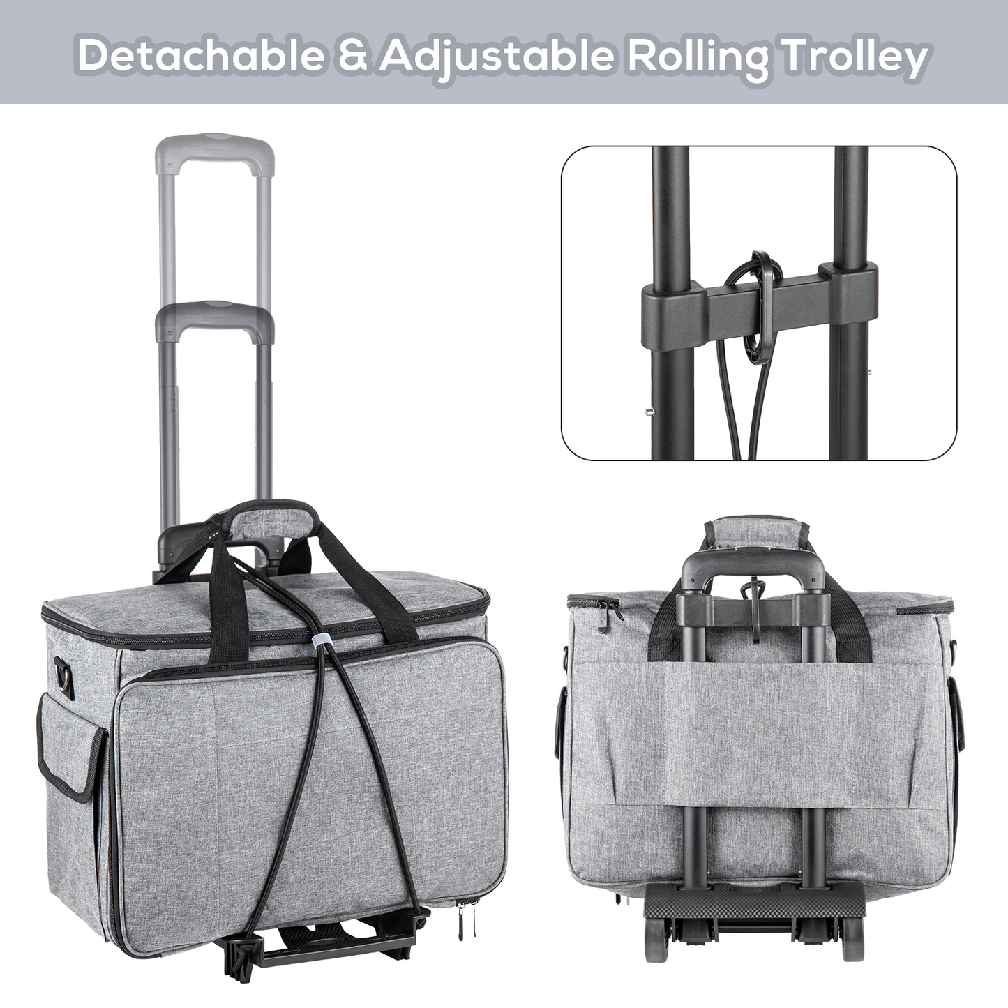 Sewing Machine Carrying Case, Portable Travel Bag with Shoulder Strap, Universal Heavy Duty Storage Tote for Standard Sewing Machines