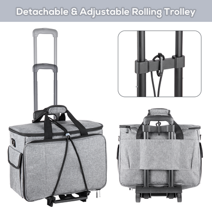 Sewing Machine Carrying Case, Portable Travel Bag with Shoulder Strap, Universal Heavy Duty Storage Tote for Standard Sewing Machines