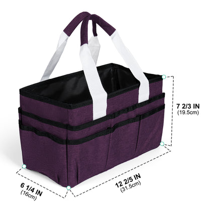 LAVFOX Craft Organizer Tote Bag, Multi-Pocket Art Storage Caddy Bag for Sewing, Scrapbooking, and Drawing, Portable Desktop Utility Organizer for School, Medical, and Office Supplies