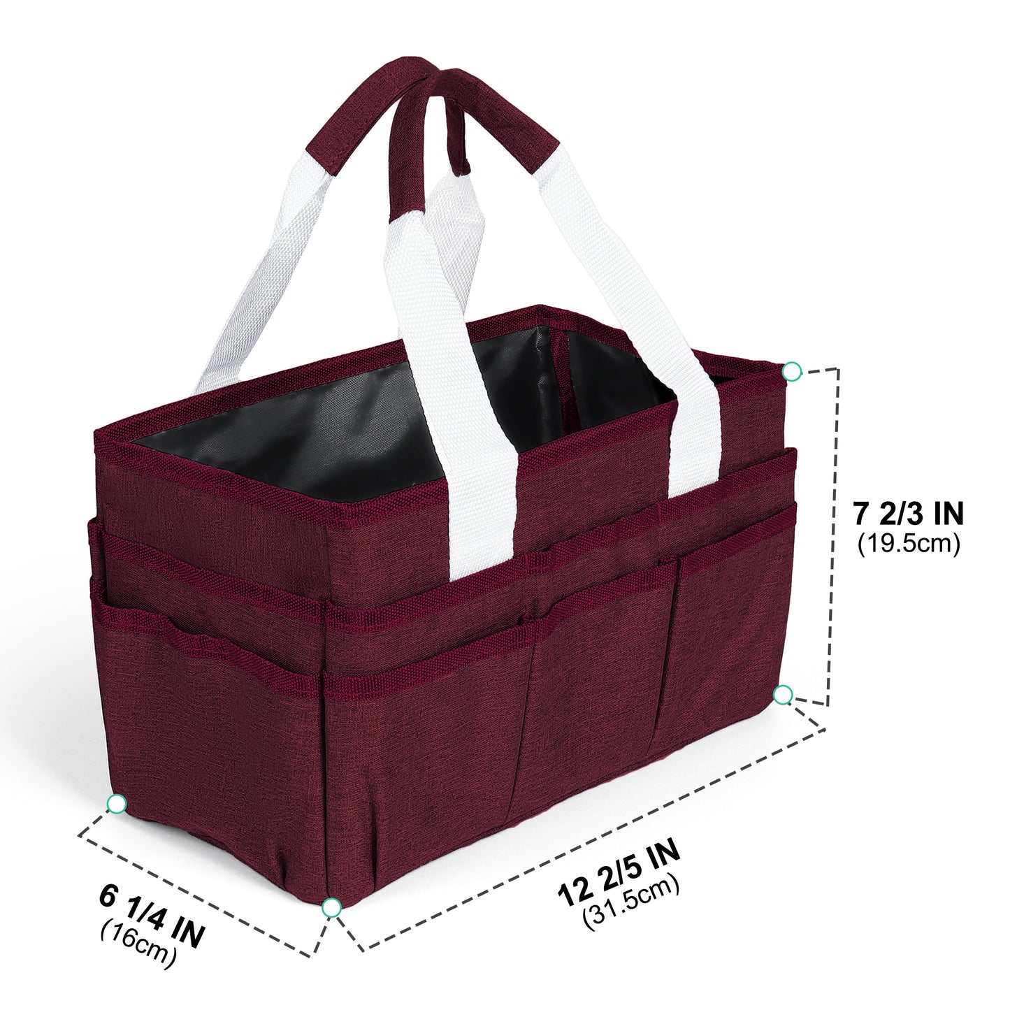LAVFOX Craft Organizer Tote Bag, Multi-Pocket Art Storage Caddy Bag for Sewing, Scrapbooking, and Drawing, Portable Desktop Utility Organizer for School, Medical, and Office Supplies