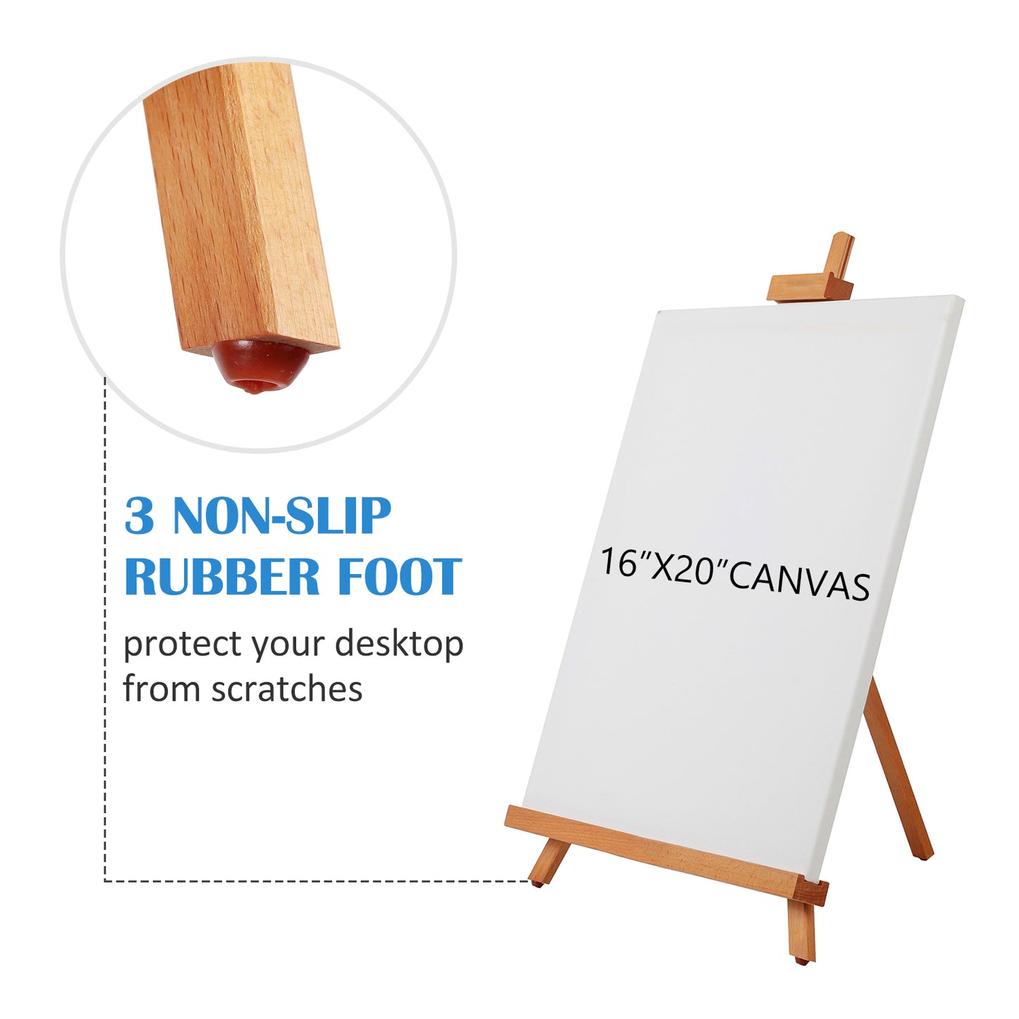 25" Beechwood Tabletop Easel, A-Frame Display Stand for Painting, Canvas, Photos, and Signs