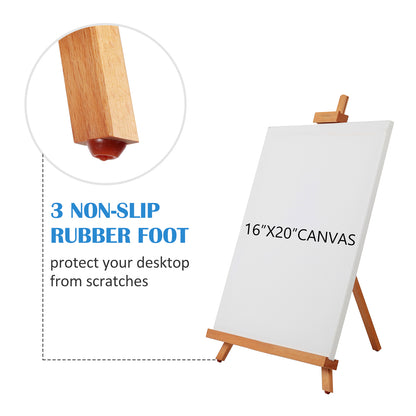 25" Beechwood Tabletop Easel, A-Frame Display Stand for Painting, Canvas, Photos, and Signs