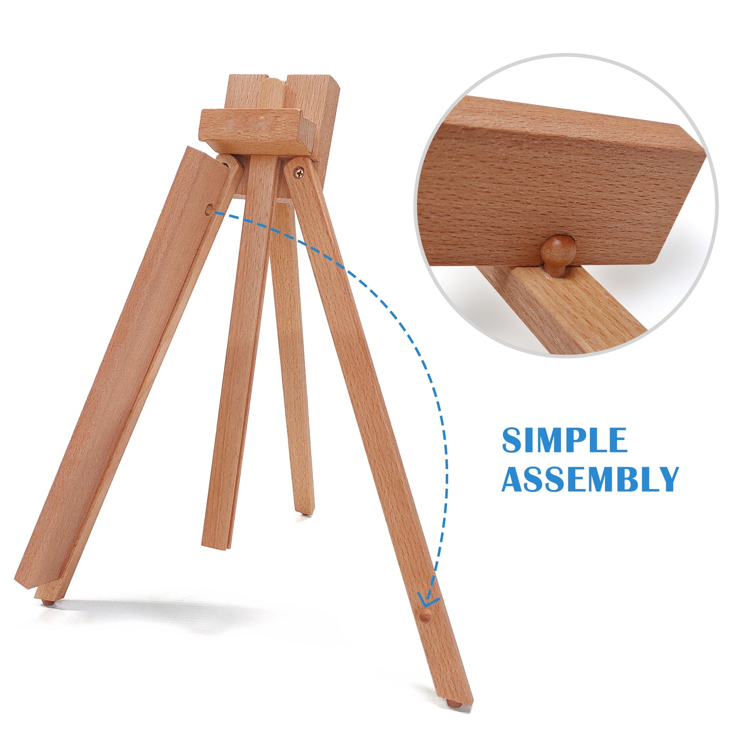 25" Beechwood Tabletop Easel, A-Frame Display Stand for Painting, Canvas, Photos, and Signs
