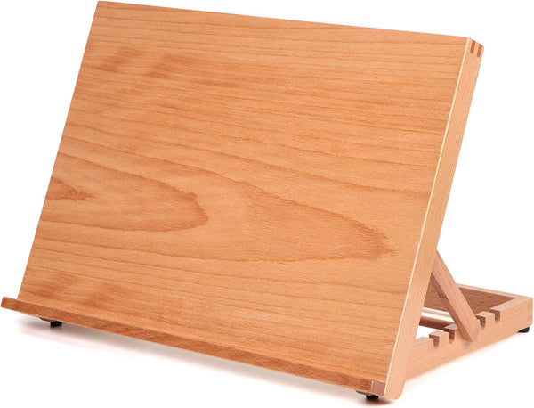LAVFOX 5-Position Adjustable Wood Drafting Table Easel, 16.5 x 12 Inches Drawing and Sketching Board, Folding Tabletop Desk Easel Stand for Artists and Students, Natural Wood