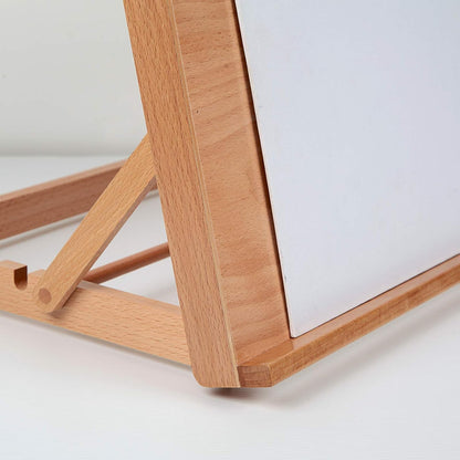 LAVFOX 5-Position Adjustable Wood Drafting Table Easel, 16.5 x 12 Inches Drawing and Sketching Board, Folding Tabletop Desk Easel Stand for Artists and Students, Natural Wood