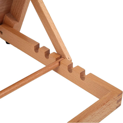 LAVFOX 5-Position Adjustable Wood Drafting Table Easel, 16.5 x 12 Inches Drawing and Sketching Board, Folding Tabletop Desk Easel Stand for Artists and Students, Natural Wood