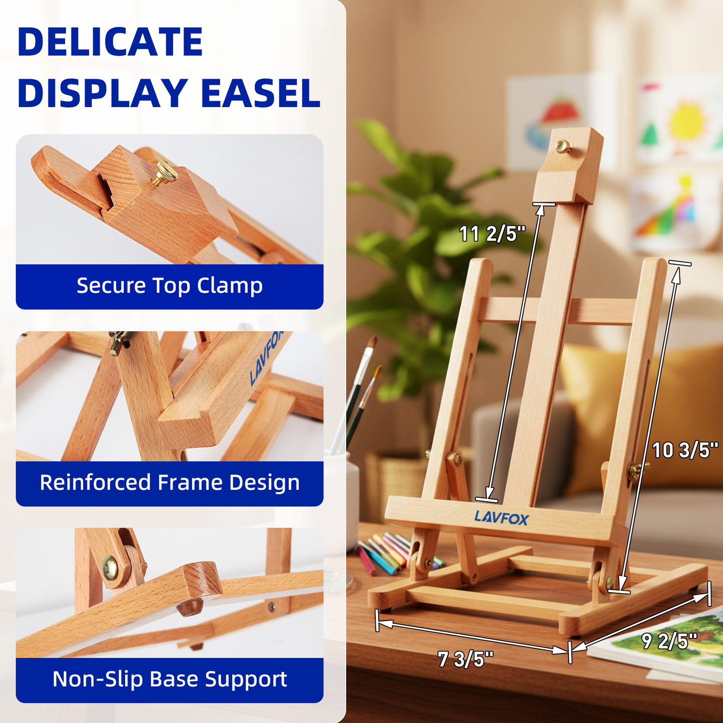 Kids Acrylic Painting Starter Kit with Table Easel, 52-Piece Art Set Including Paints, Brushes, Canvas Panels and Art Smock for Beginners