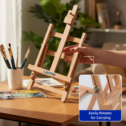 Kids Acrylic Painting Starter Kit with Table Easel, 52-Piece Art Set Including Paints, Brushes, Canvas Panels and Art Smock for Beginners