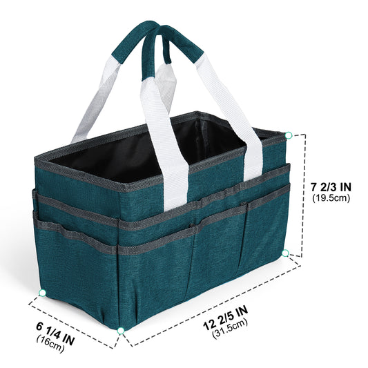 LAVFOX Craft Organizer Tote Bag, Multi-Pocket Art Storage Caddy Bag for Sewing, Scrapbooking, and Drawing, Portable Desktop Utility Organizer for School, Medical, and Office Supplies