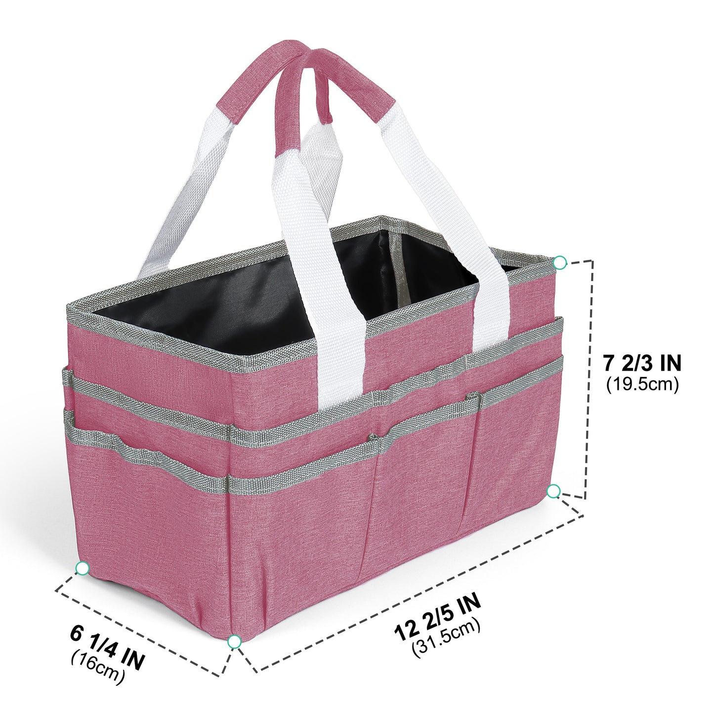 LAVFOX Craft Organizer Tote Bag, Multi-Pocket Art Storage Caddy Bag for Sewing, Scrapbooking, and Drawing, Portable Desktop Utility Organizer for School, Medical, and Office Supplies
