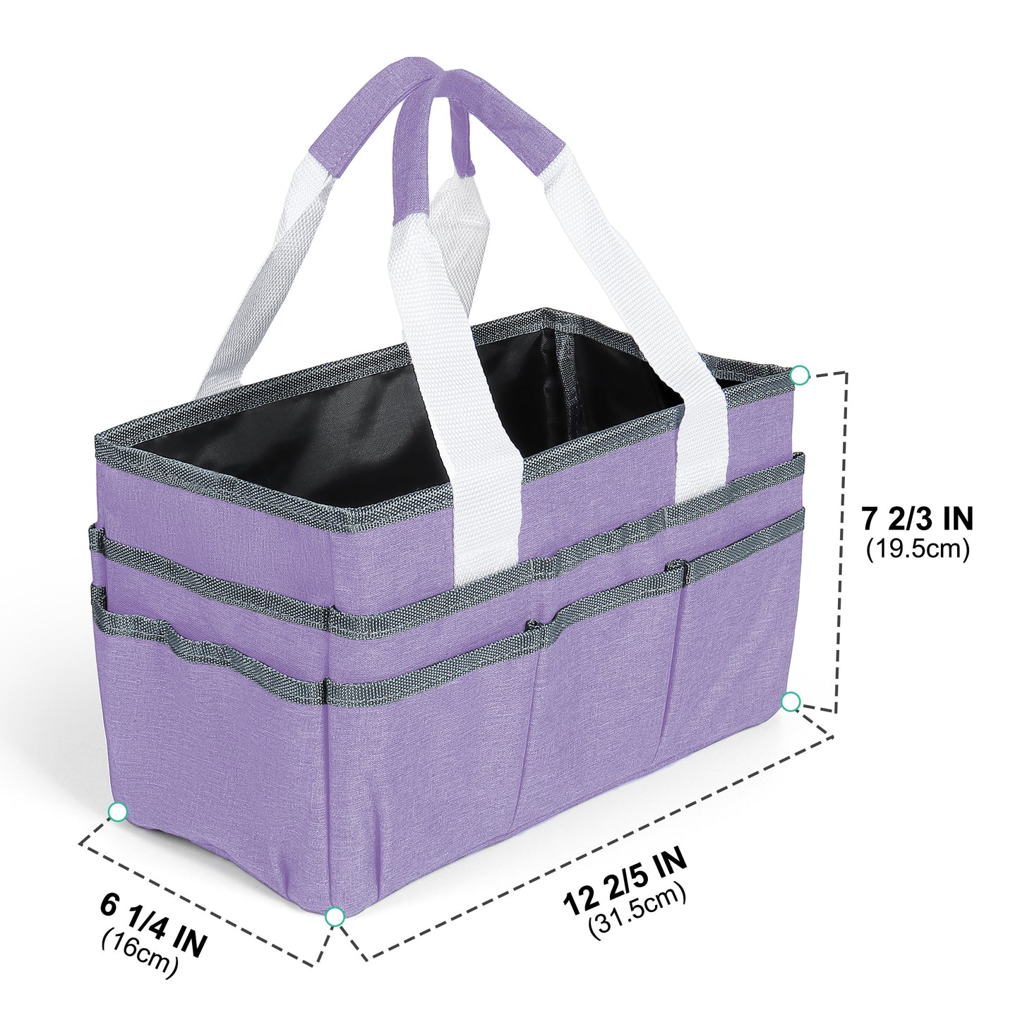 LAVFOX Craft Organizer Tote Bag, Multi-Pocket Art Storage Caddy Bag for Sewing, Scrapbooking, and Drawing, Portable Desktop Utility Organizer for School, Medical, and Office Supplies