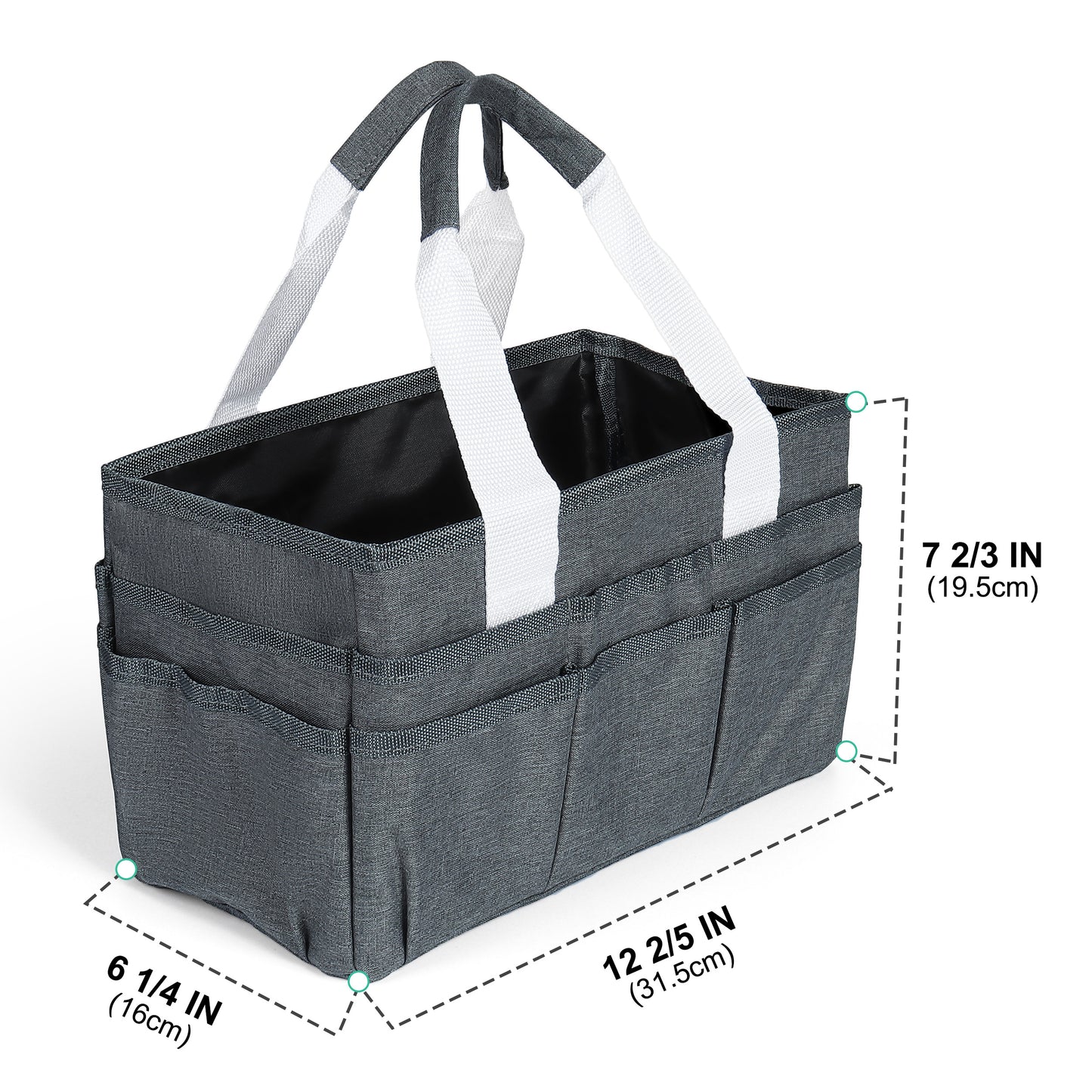 LAVFOX Craft Organizer Tote Bag, Multi-Pocket Art Storage Caddy Bag for Sewing, Scrapbooking, and Drawing, Portable Desktop Utility Organizer for School, Medical, and Office Supplies