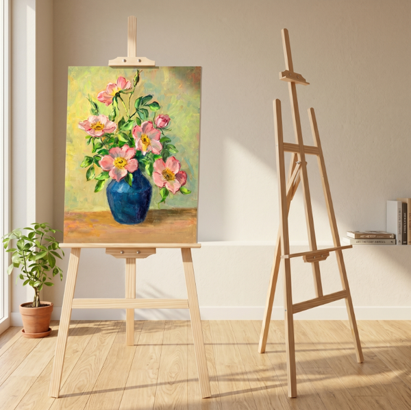 LAVFOX Adjustable Wooden Easel Stand for Painting Canvas, Folding Art Display Easel for Wedding Sign and Poster, Fits Up to 42 Inches