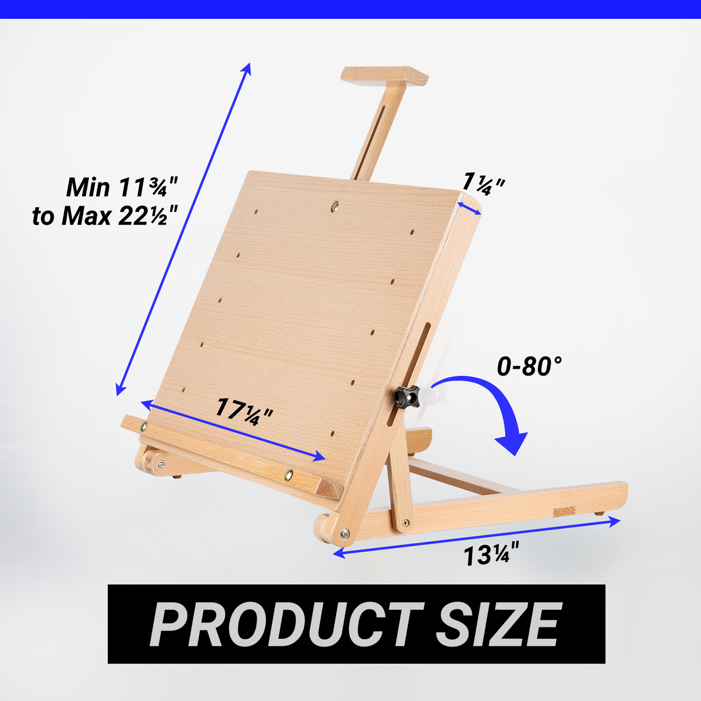 LAVFOX Tabletop Easel for Painting, Premium Wood Desktop Art Easel with Storage Supply Drawer, Adjustable Wooden A-Frame Painting Board Display Stand for Artists and Students, Natural Beech Wood