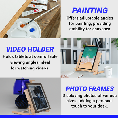LAVFOX Tabletop Easel for Painting, Premium Wood Desktop Art Easel with Storage Supply Drawer, Adjustable Wooden A-Frame Painting Board Display Stand for Artists and Students, Natural Beech Wood