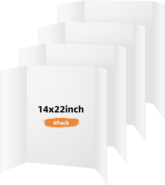 LAVFOX White Trifold Poster Board, Tabletop Presentation Board for Science Fair, School Projects, and Business Exhibitions Fair, Classroom Projects, and Desktop Presentations