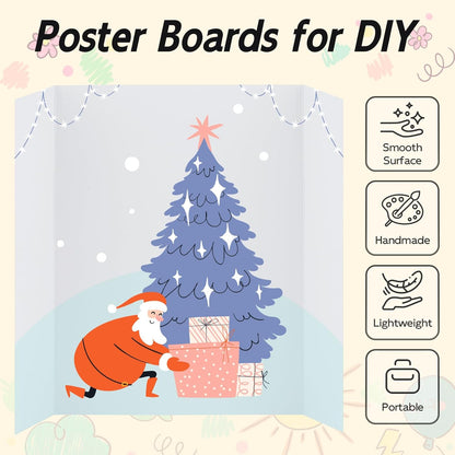 LAVFOX White Trifold Poster Board, Tabletop Presentation Board for Science Fair, School Projects, and Business Exhibitions Fair, Classroom Projects, and Desktop Presentations