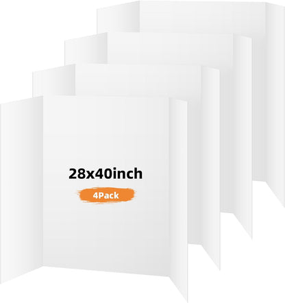 LAVFOX White Trifold Poster Board, Tabletop Presentation Board for Science Fair, School Projects, and Business Exhibitions Fair, Classroom Projects, and Desktop Presentations