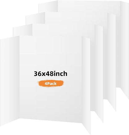 LAVFOX White Trifold Poster Board, Tabletop Presentation Board for Science Fair, School Projects, and Business Exhibitions Fair, Classroom Projects, and Desktop Presentations