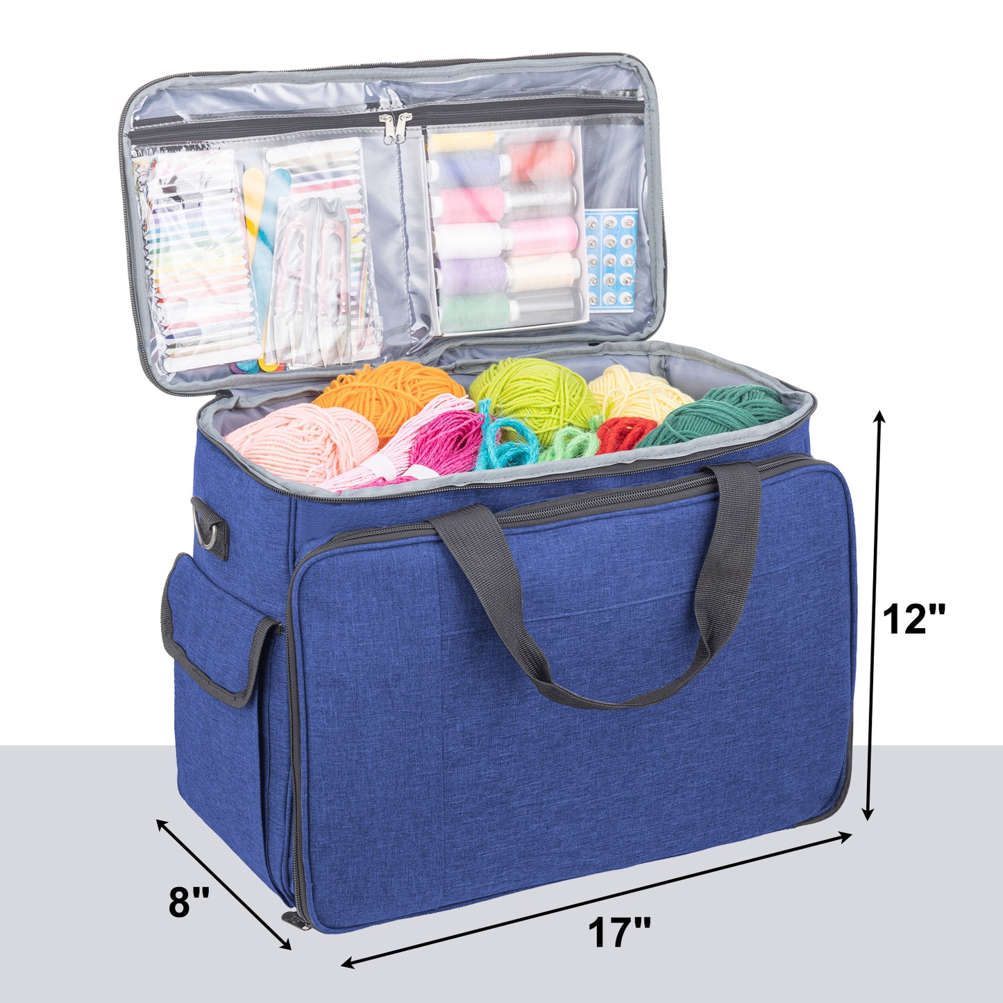 Sewing Machine Carrying Case, Portable Travel Bag with Shoulder Strap, Universal Heavy Duty Storage Tote for Standard Sewing Machines