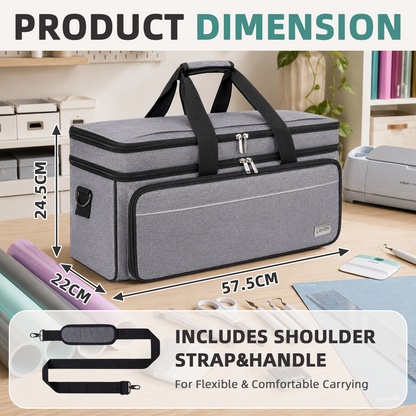 LAVFOX Double Layer Cricut Carrying Case with Mat Pocket