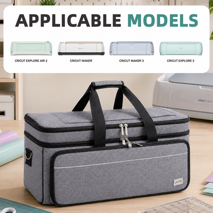 LAVFOX Double Layer Cricut Carrying Case with Mat Pocket