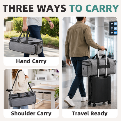 LAVFOX Double Layer Cricut Carrying Case with Mat Pocket