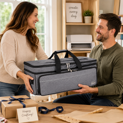LAVFOX Double Layer Cricut Carrying Case with Mat Pocket